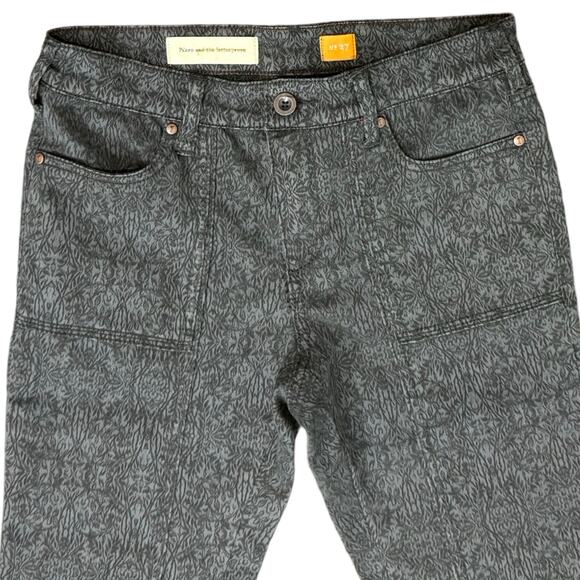 Pilcro and the Letterpress Black White Brocade Stretch Skinny Jeans Size 27 - Picture 3 of 10